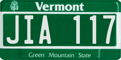 VT license plate JIA117