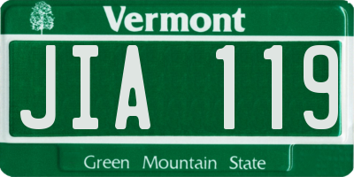 VT license plate JIA119