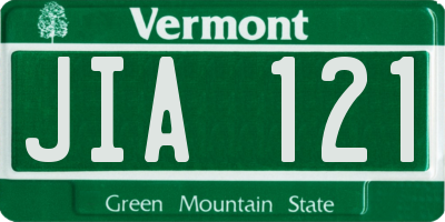 VT license plate JIA121