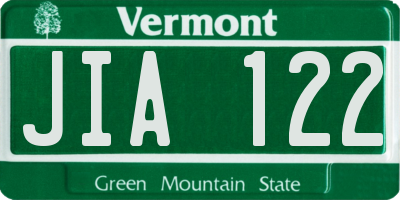 VT license plate JIA122
