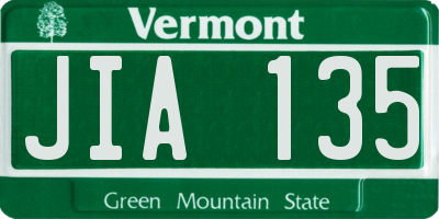 VT license plate JIA135