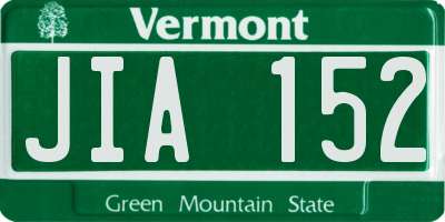 VT license plate JIA152