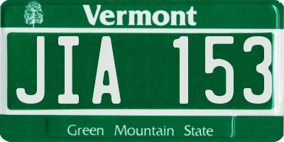 VT license plate JIA153