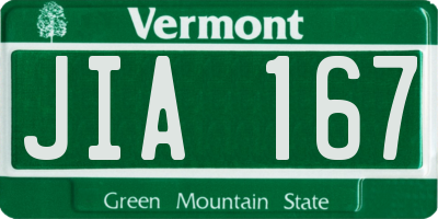 VT license plate JIA167