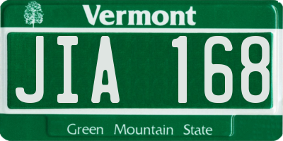 VT license plate JIA168