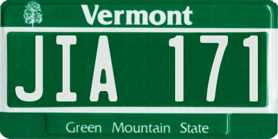 VT license plate JIA171
