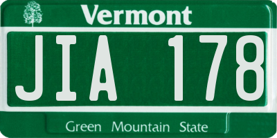 VT license plate JIA178