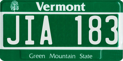 VT license plate JIA183