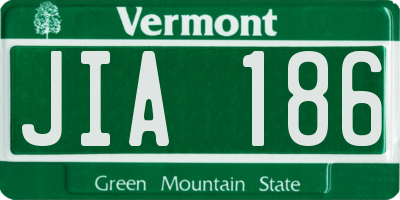 VT license plate JIA186