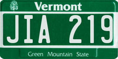VT license plate JIA219