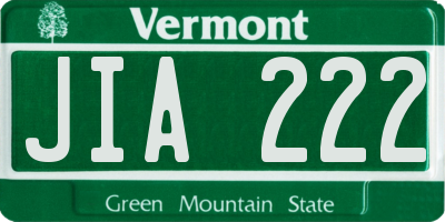 VT license plate JIA222