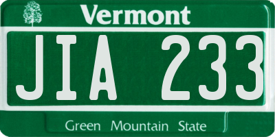 VT license plate JIA233