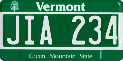VT license plate JIA234