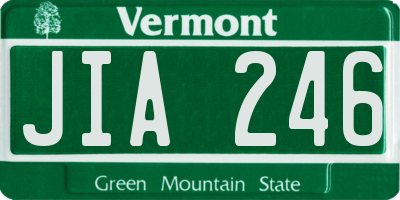 VT license plate JIA246