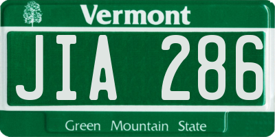 VT license plate JIA286