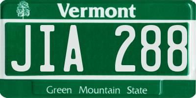 VT license plate JIA288