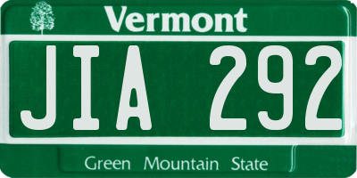 VT license plate JIA292