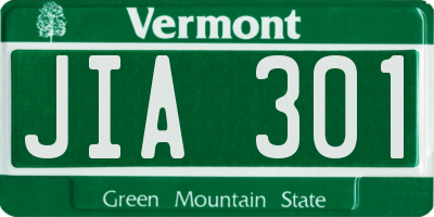 VT license plate JIA301