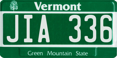 VT license plate JIA336