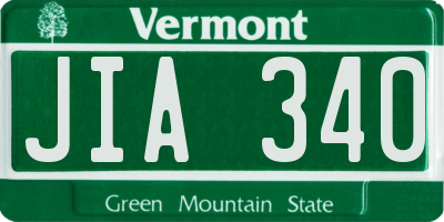 VT license plate JIA340