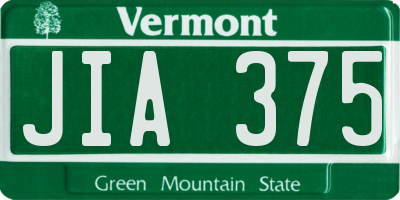 VT license plate JIA375
