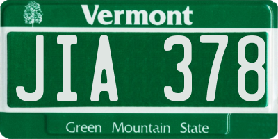 VT license plate JIA378