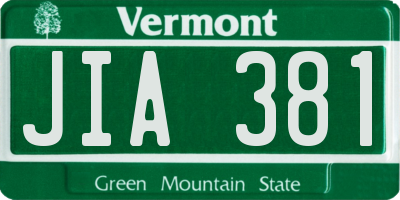 VT license plate JIA381