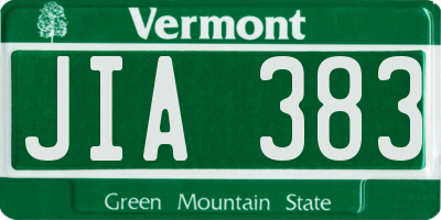 VT license plate JIA383