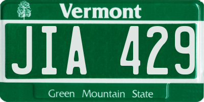 VT license plate JIA429