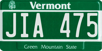 VT license plate JIA475