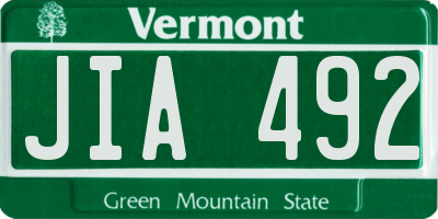 VT license plate JIA492