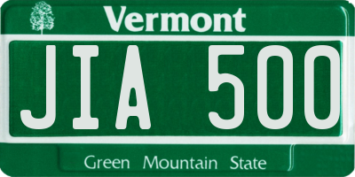 VT license plate JIA500