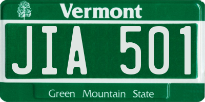 VT license plate JIA501