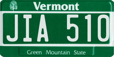 VT license plate JIA510