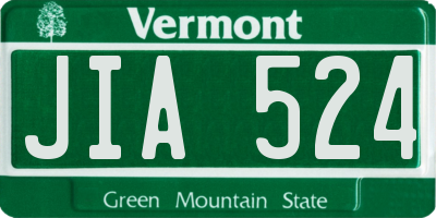 VT license plate JIA524