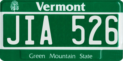 VT license plate JIA526