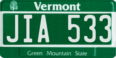 VT license plate JIA533