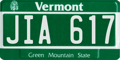 VT license plate JIA617