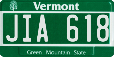 VT license plate JIA618