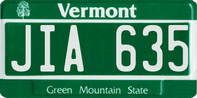 VT license plate JIA635