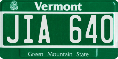 VT license plate JIA640