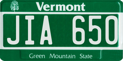 VT license plate JIA650