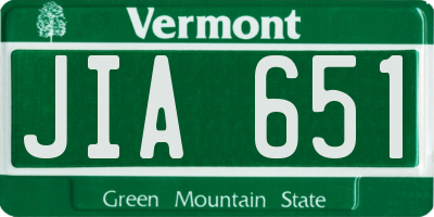 VT license plate JIA651