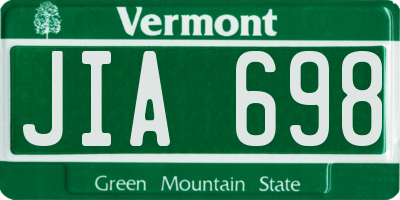 VT license plate JIA698