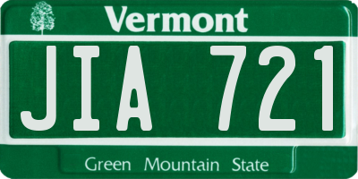 VT license plate JIA721