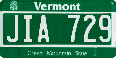 VT license plate JIA729