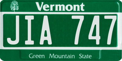 VT license plate JIA747