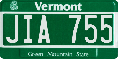 VT license plate JIA755