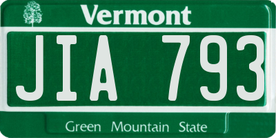 VT license plate JIA793