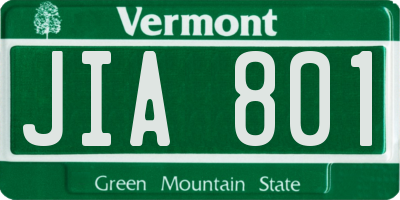 VT license plate JIA801